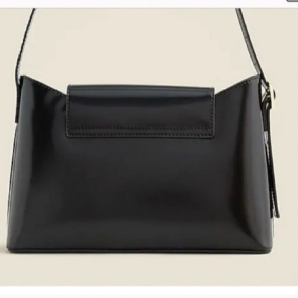 J.Crew Black Edie Italian Leather Shoulder bag Black New! - Picture 3 of 4